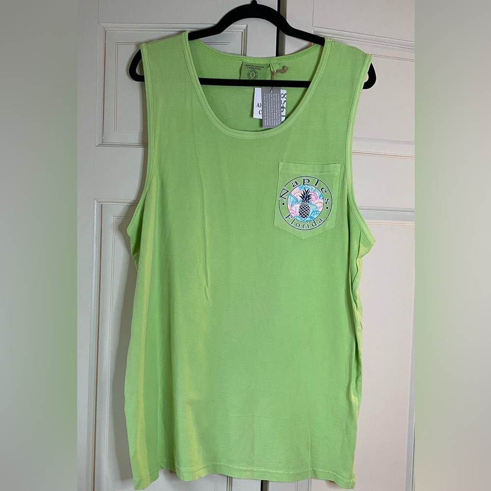 Women’s Alvin’s Island Tank Top Cover Up Beach Pineapple Green Size S Naples FL